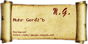 Muhr Geréb névjegykártya